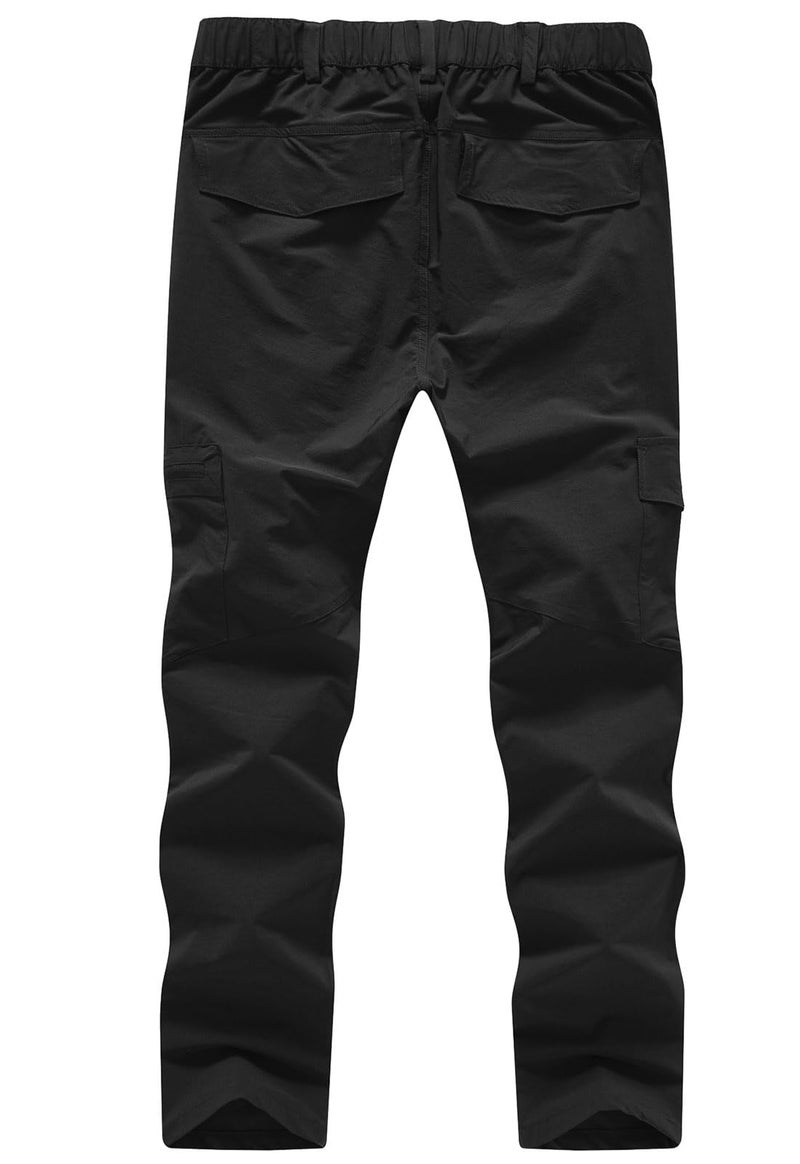 YSENTO Women's Hiking Pants Lightweight Stretch Quick Drying UPF 50 Camping Travel Work Cargo Pants 6 Pockets Black Size XXL - Image 2